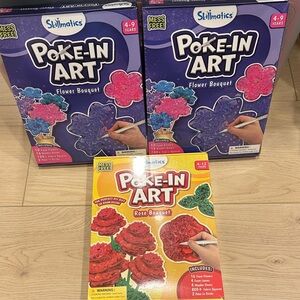 Poke-in Art Flower and Rose Bouquet Set